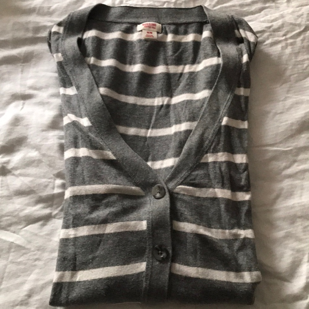 Striped Button up Cardigan Sweater